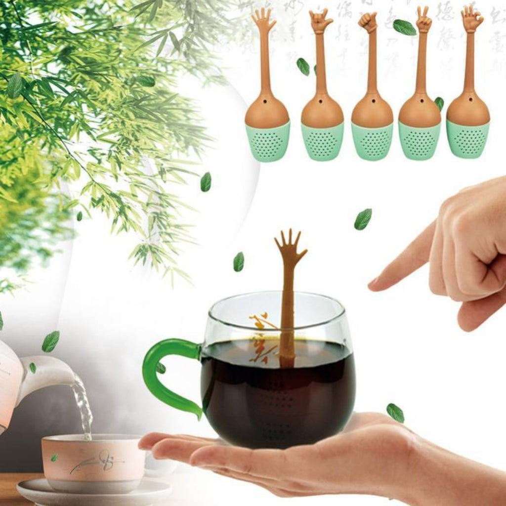 Funny hand gestures tea infuser – unique and fun loose leaf tea brewer
