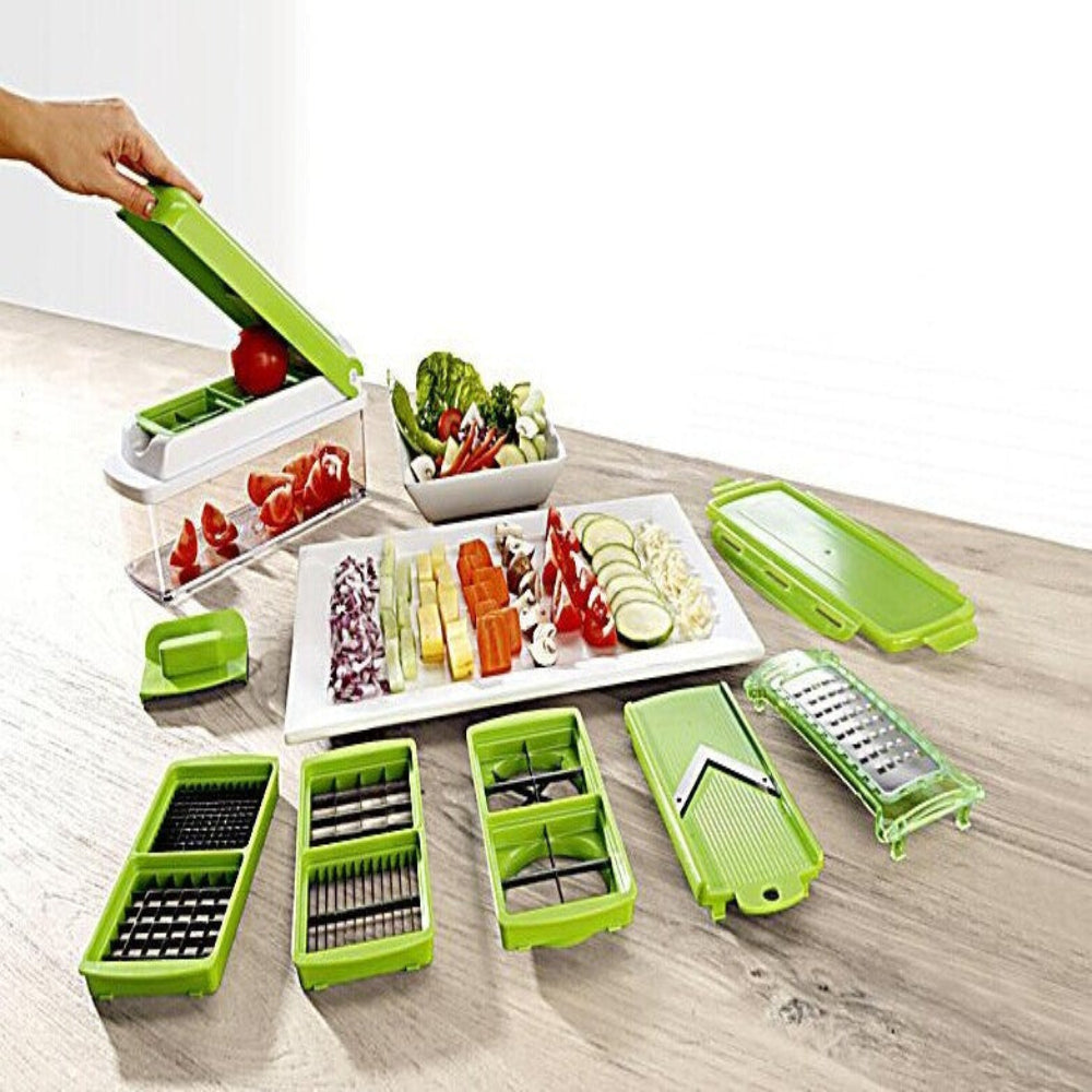 12pcs multifunctional vegetable chopper set – handheld slicer, dicer and grater