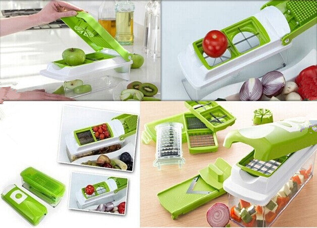 12pcs Multifunctional Vegetable Chopper Set – Handheld Slicer, Dicer & Grater