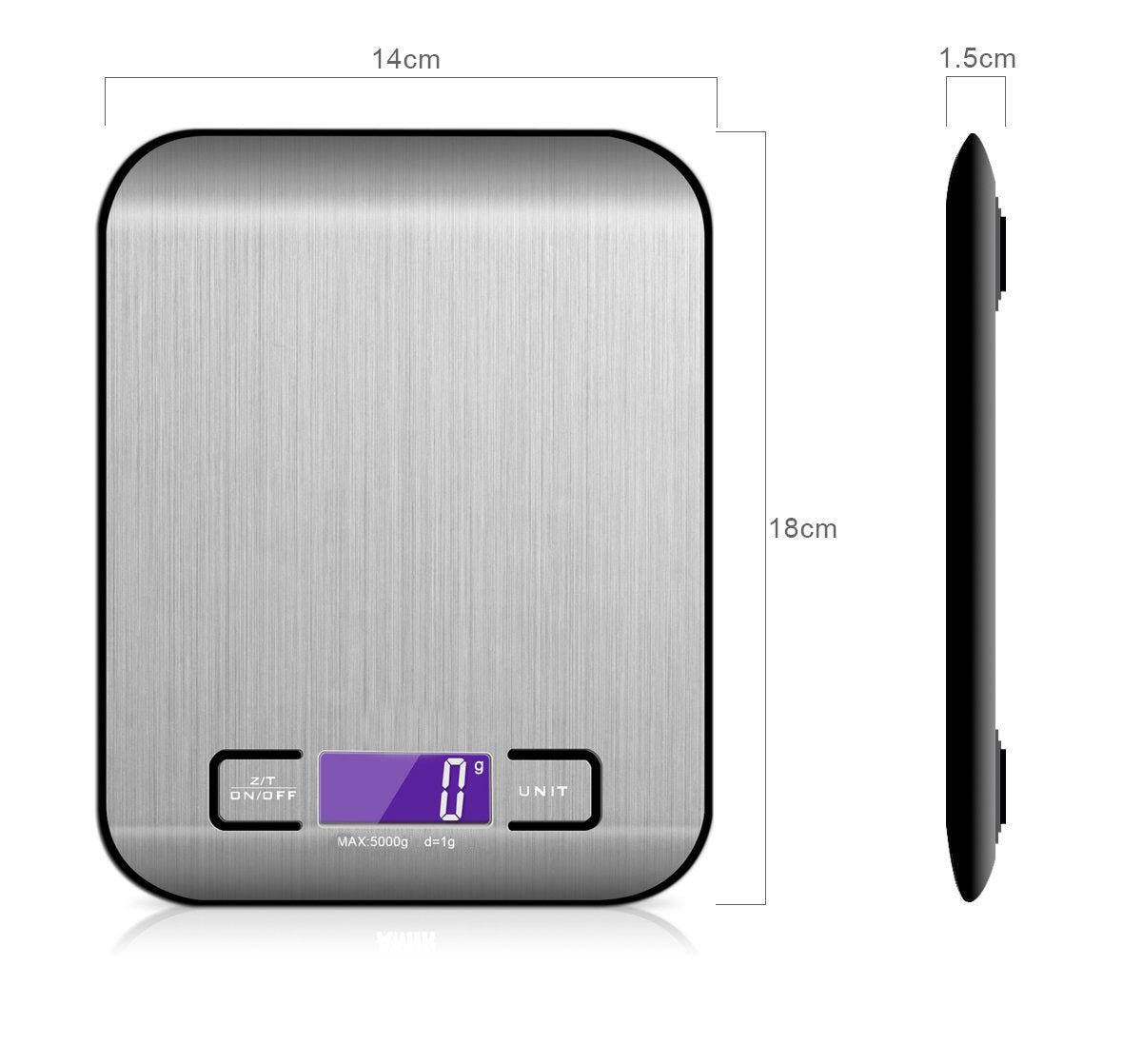 Rechargeable Stainless Steel Kitchen Scale – Compact Electronic Digital Food Scale