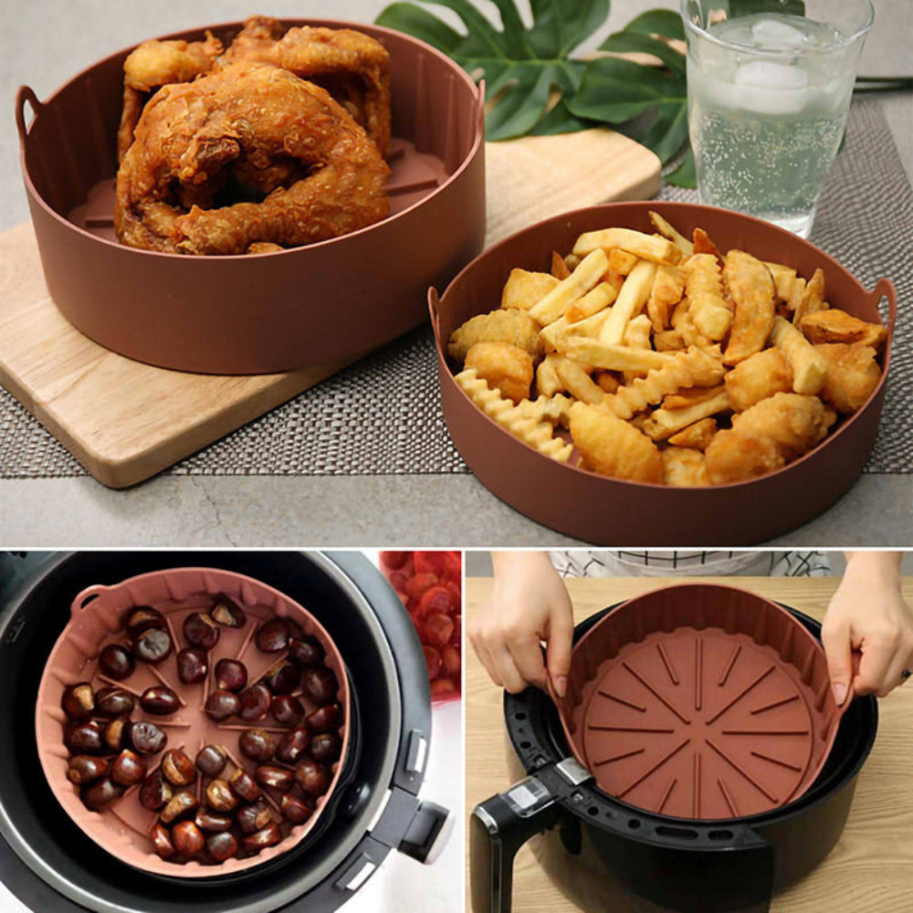Silicone pot for air fryer – multi-functional reusable oven and fryer accessory