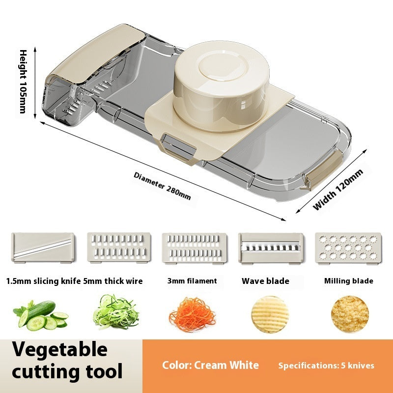 2-in-1 Multifunctional Vegetable Cutter & Drainer – Sturdy Manual Food Chopper