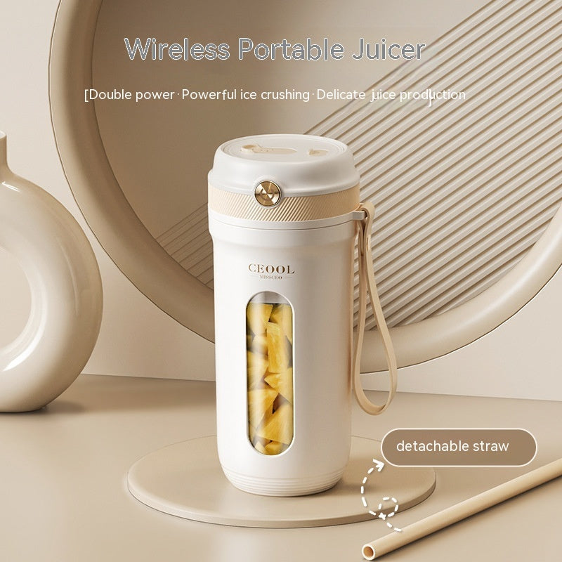 Small Portable Electric Juicer Cup – Automatic Ice-Crushing Blender for Home & Travel
