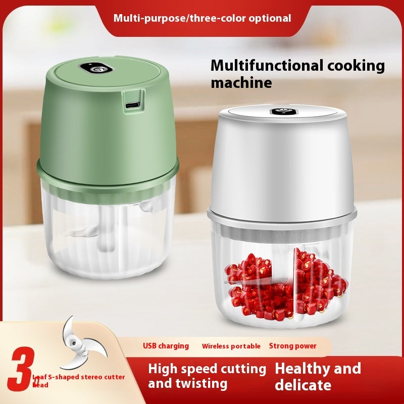 Mini Electric Garlic Chopper – USB Rechargeable Food Processor for Kitchen