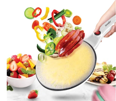 Non-Stick Spherical Crepe Maker – Double-Sided Flip Breakfast Baking Pan