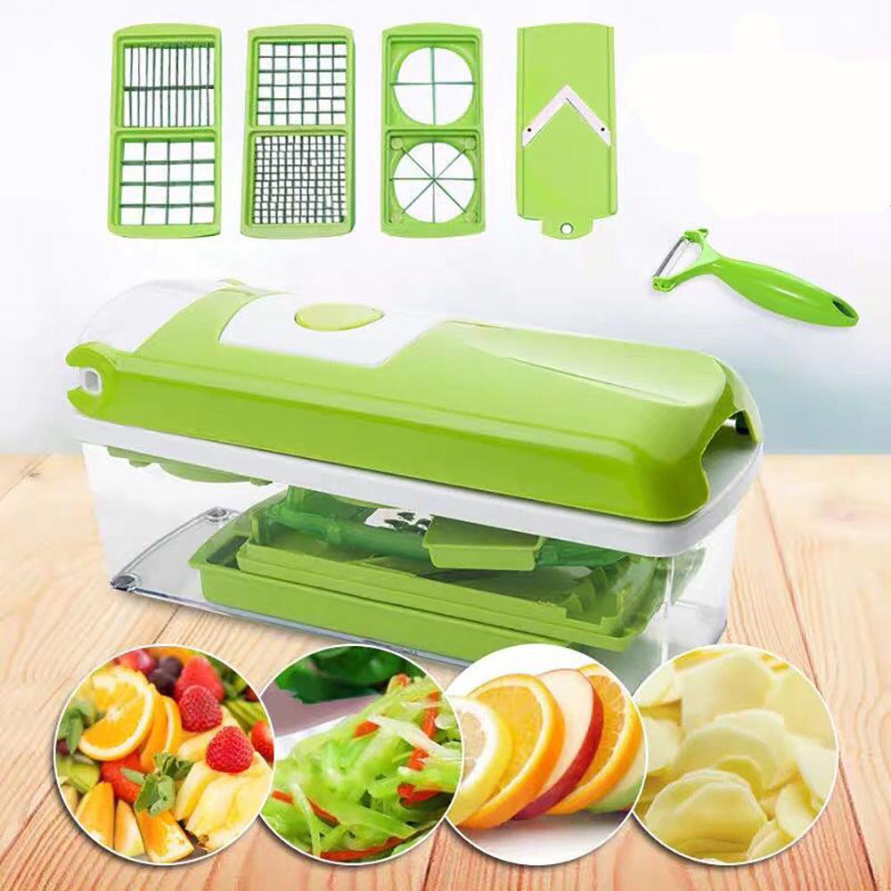 12pcs Multifunctional Vegetable Chopper Set – Handheld Slicer, Dicer & Grater
