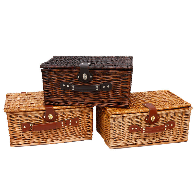Rattan wicker storage basket – picnic and vegetable organizer