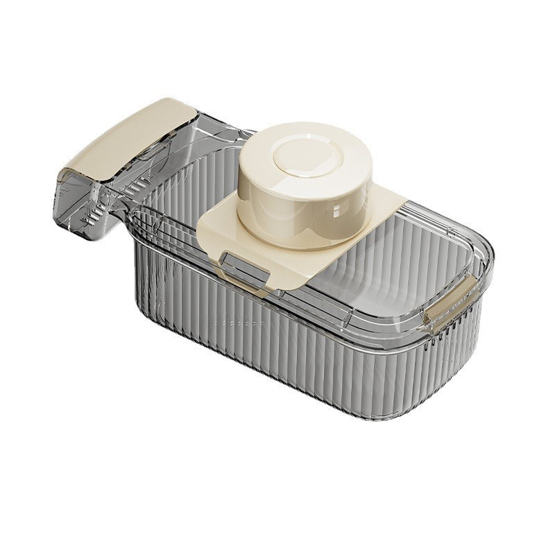 2-in-1 Multifunctional Vegetable Cutter & Drainer – Sturdy Manual Food Chopper