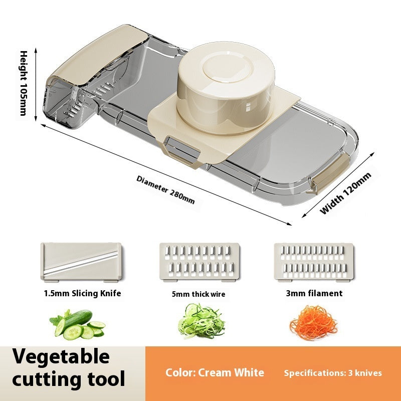 2-in-1 Multifunctional Vegetable Cutter & Drainer – Sturdy Manual Food Chopper
