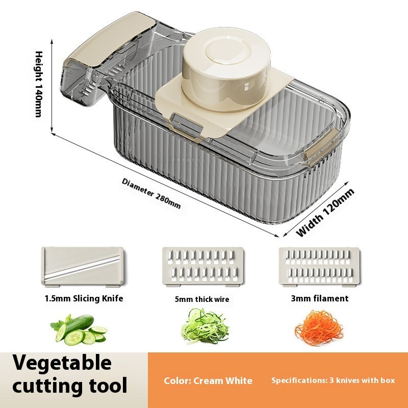 2-in-1 Multifunctional Vegetable Cutter & Drainer – Sturdy Manual Food Chopper