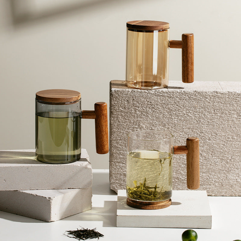 Office tea infuser – heat resistant glass teapot with built-in strainer