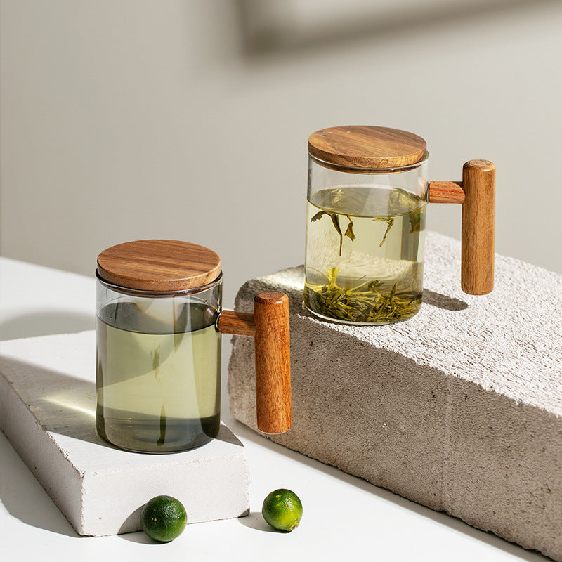 Office tea infuser – heat resistant glass teapot with built-in strainer