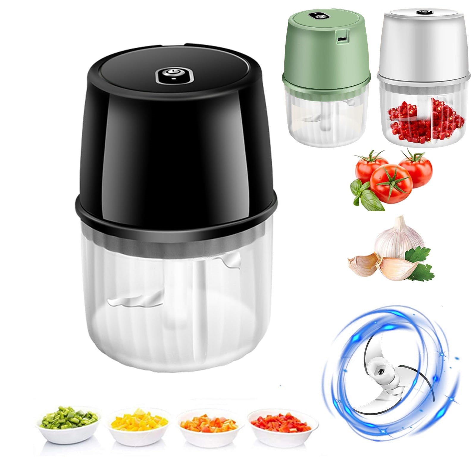 Mini Electric Garlic Chopper – USB Rechargeable Food Processor for Kitchen