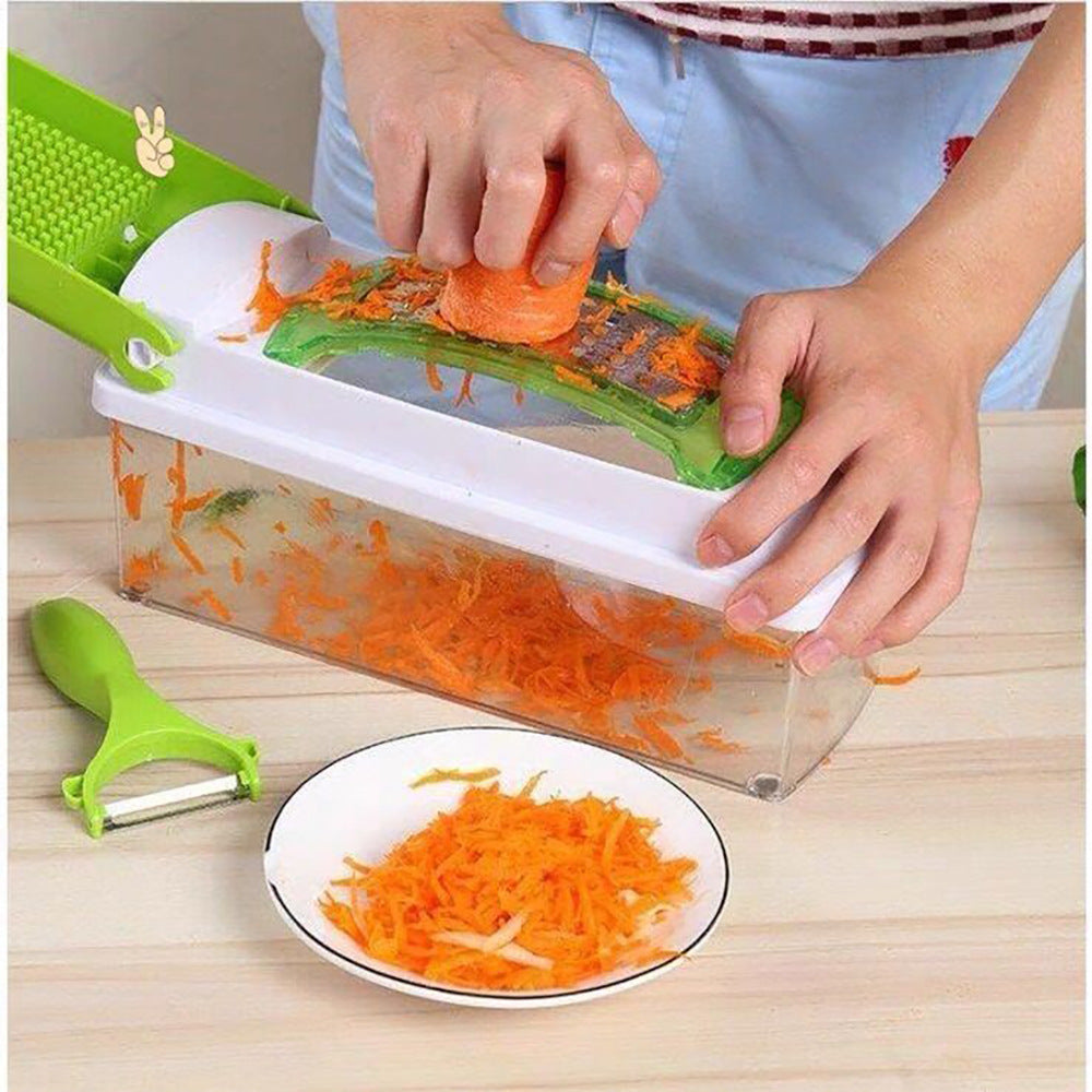 12pcs Multifunctional Vegetable Chopper Set – Handheld Slicer, Dicer & Grater