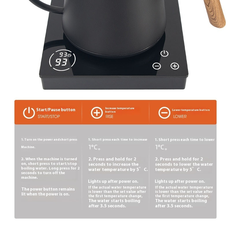 Intelligent Temperature-Controlled Hand Brew Coffee Pot – Smart Precision Pour-Over Kettle