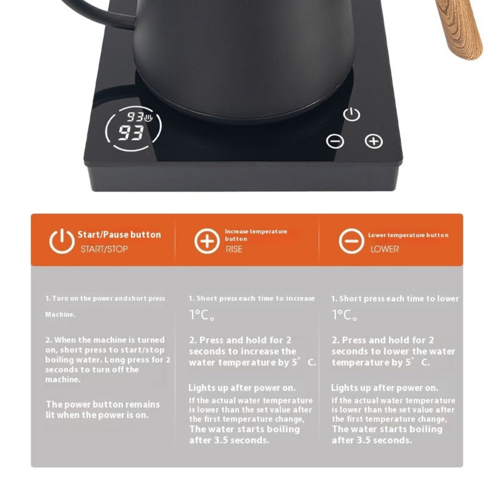 Intelligent temperature-controlled hand brew coffee pot – smart precision pour-over kettle