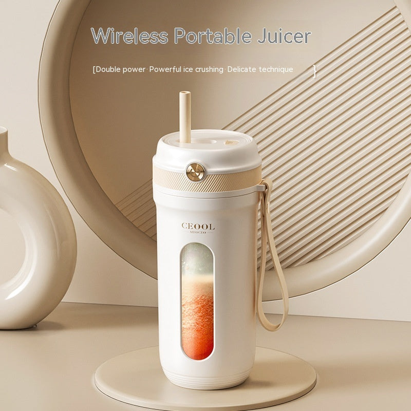 Small Portable Electric Juicer Cup – Automatic Ice-Crushing Blender for Home & Travel
