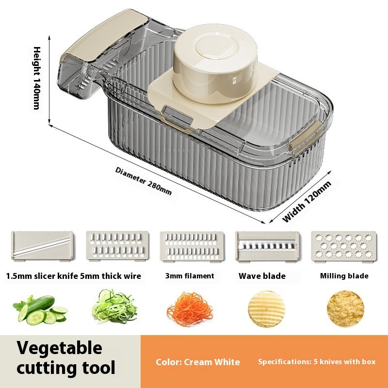 2-in-1 Multifunctional Vegetable Cutter & Drainer – Sturdy Manual Food Chopper