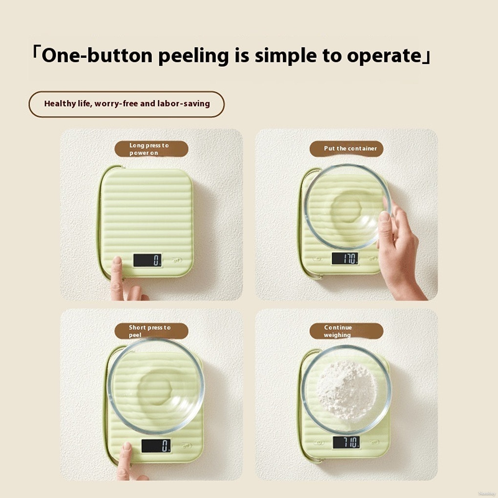 Compact precision electronic kitchen scale – small digital food scale for household