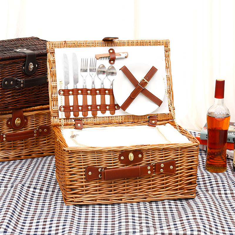 Rattan Wicker Storage Basket – Picnic & Vegetable Basket Organizer