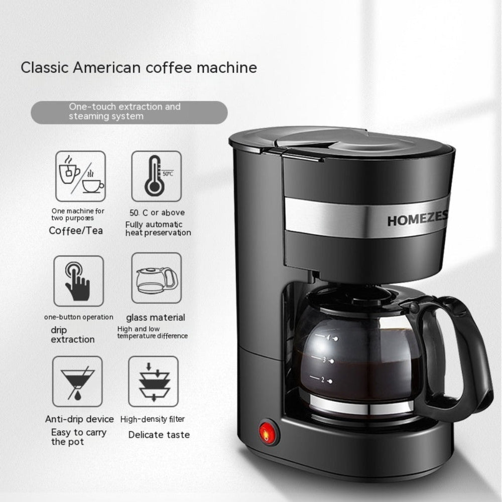 Household automatic tea & coffee maker – small American drip brewing machine