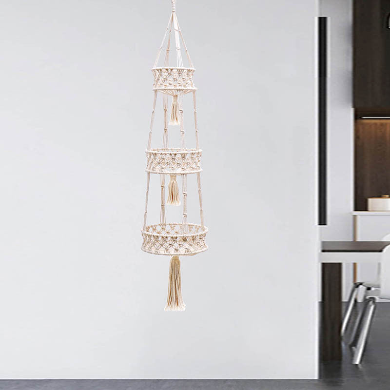 Three-Tier Hanging Basket – Flower & Fruit Storage Organizer