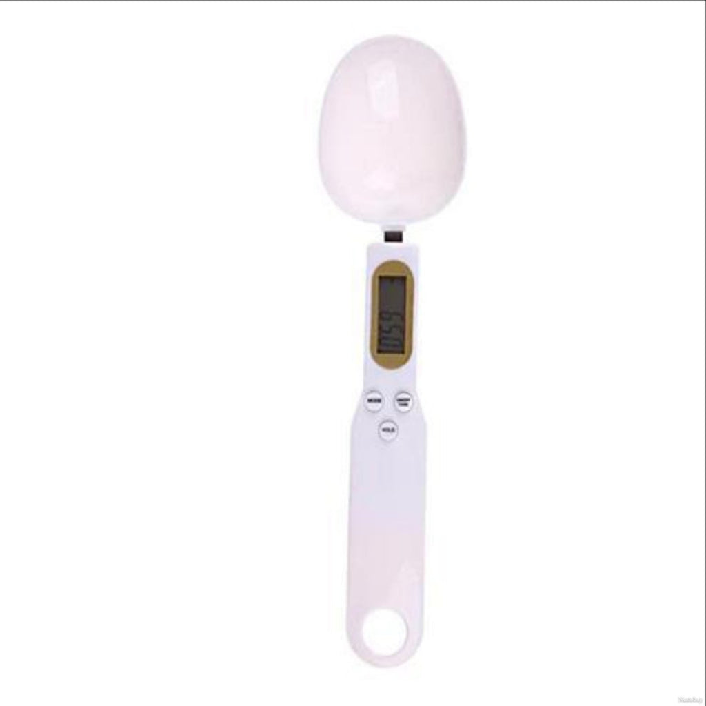 Digital kitchen scale with measuring spoon – accurate food and ingredient scale