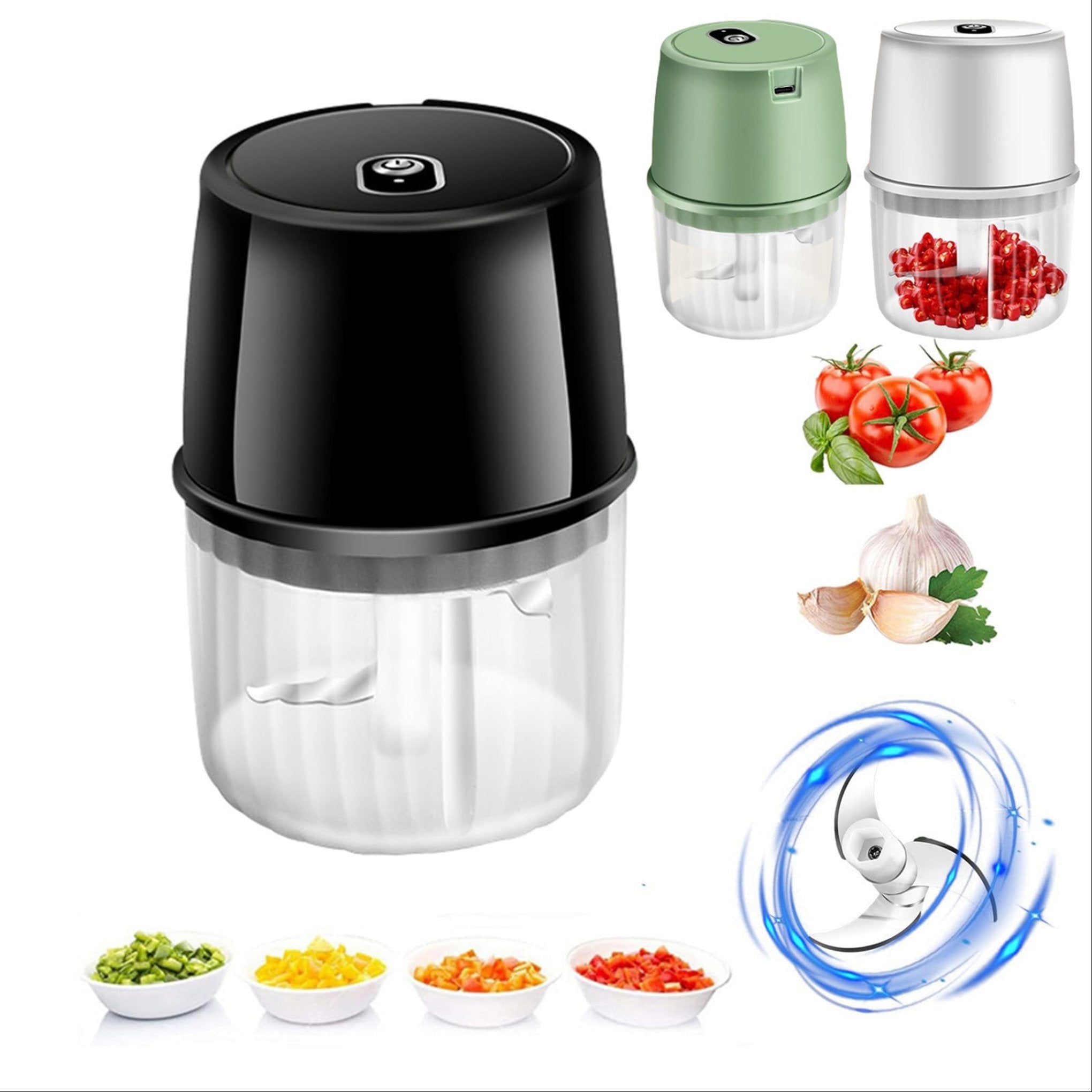 Mini electric garlic chopper – USB rechargeable food processor for kitchen
