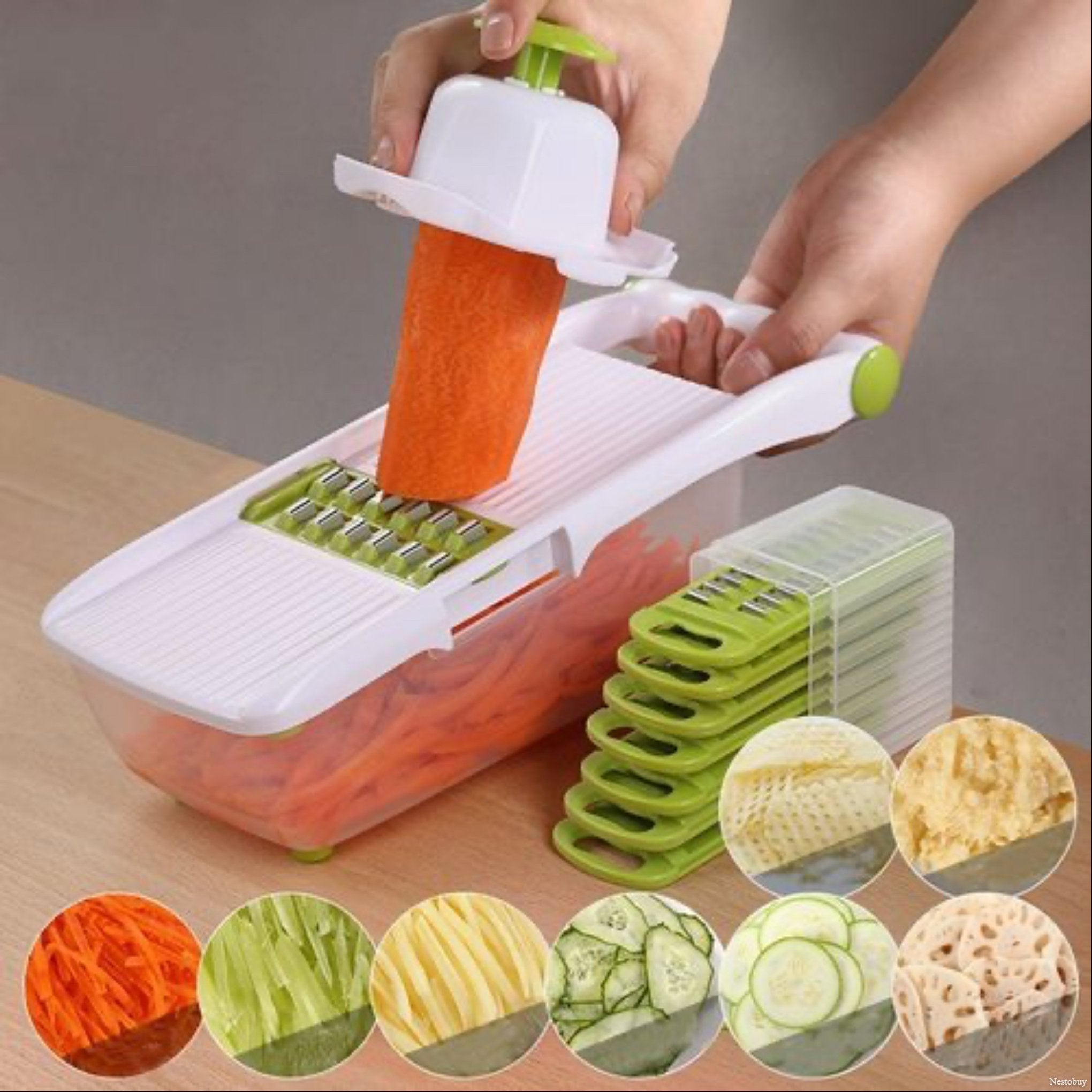 Multi-function vegetable chopper – manual food dicer and slicer for kitchen