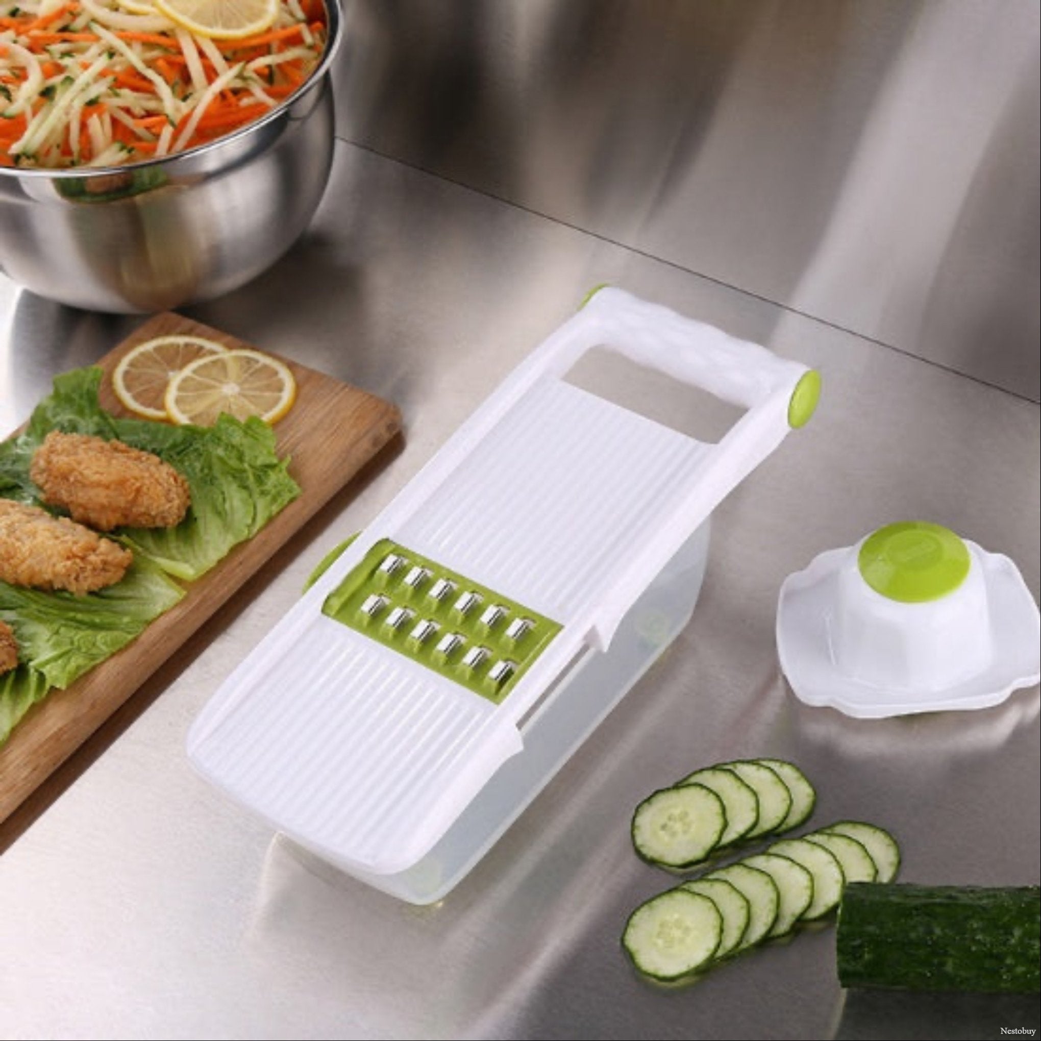 Multi-function vegetable chopper – manual food dicer and slicer for kitchen