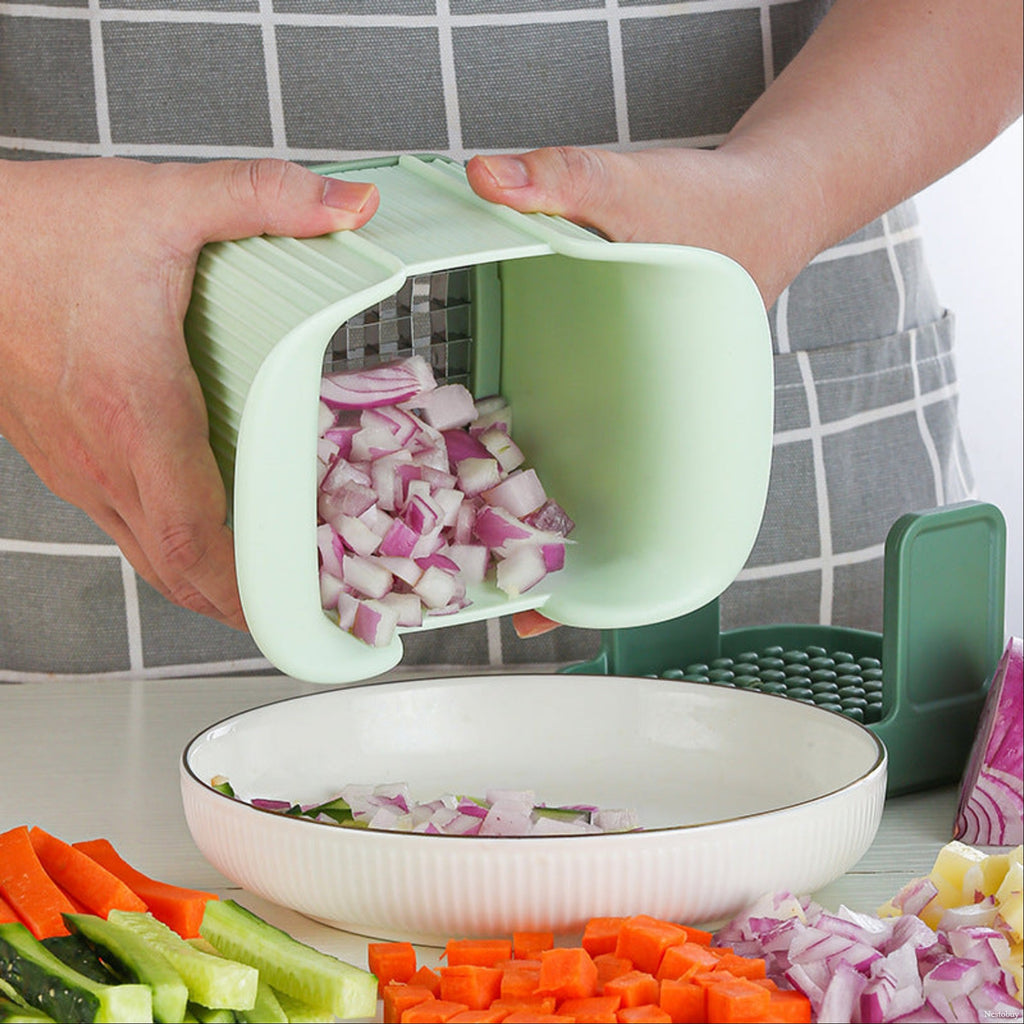 Multifunctional vegetable chopper – manual onion dicer and potato slicer for kitchen