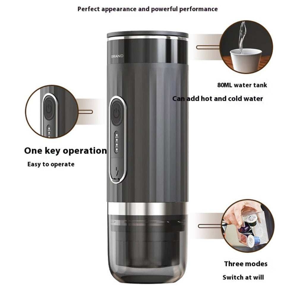 Portable automatic espresso capsule coffee machine