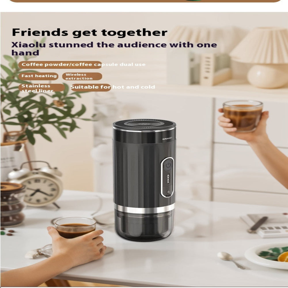 Portable automatic espresso capsule coffee machine