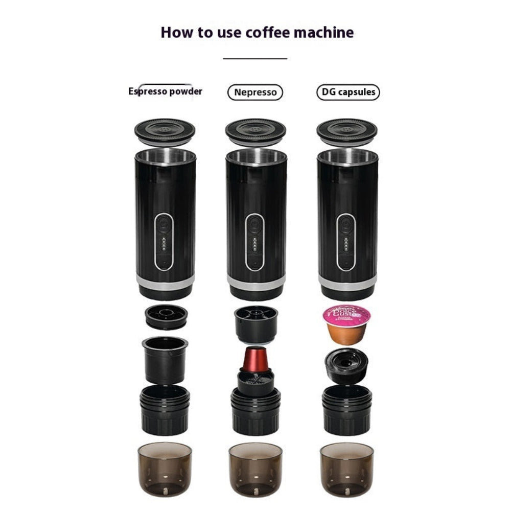 Portable automatic espresso capsule coffee machine