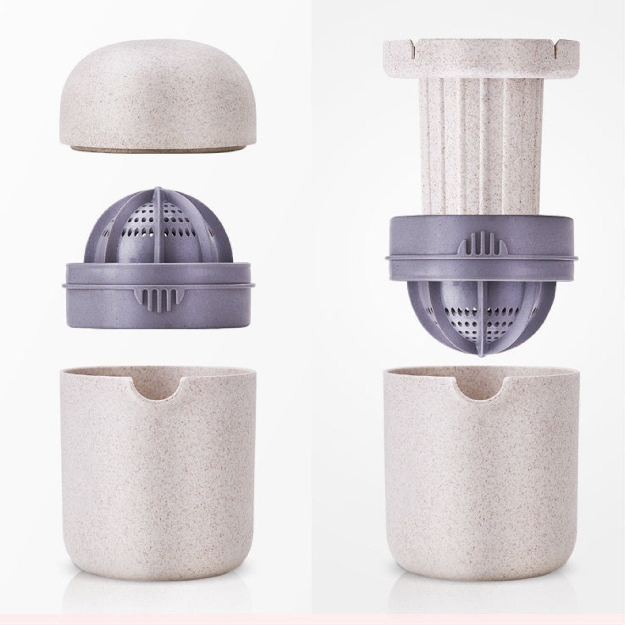 Portable wheat straw citrus juicer for oranges and lemons