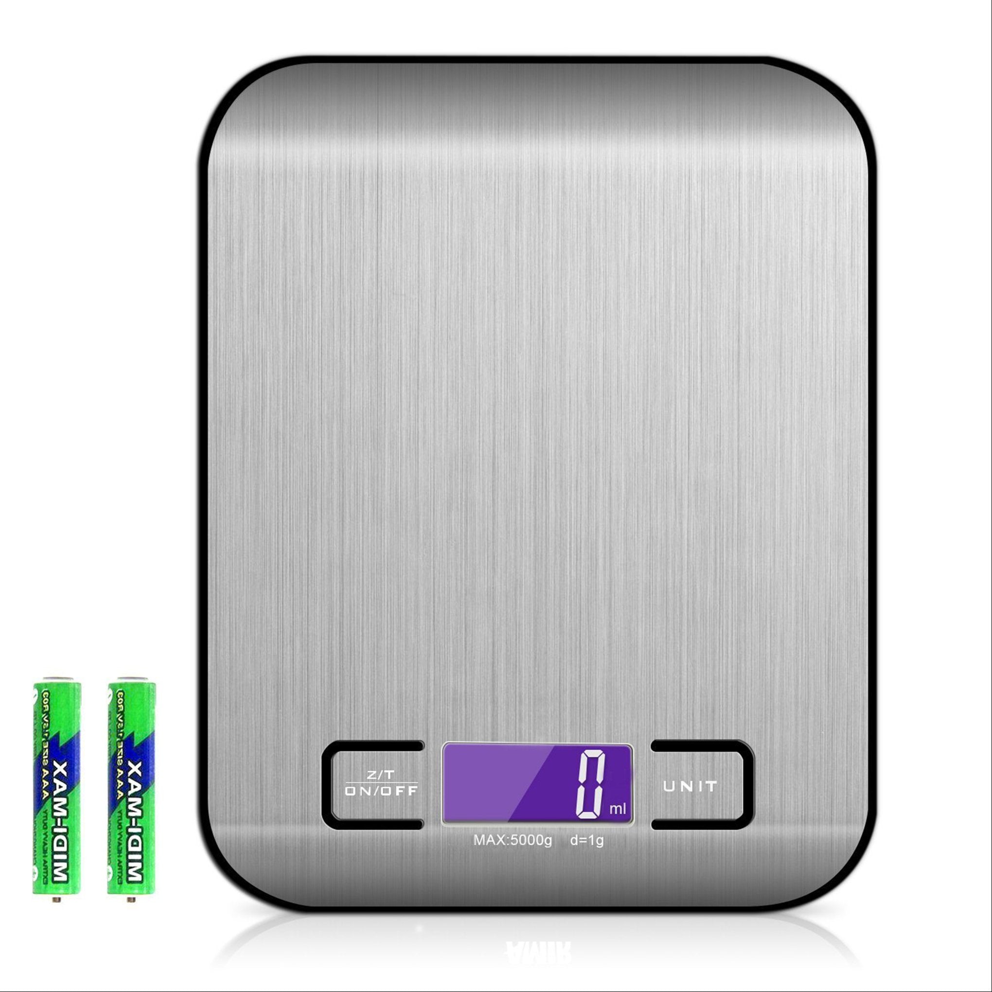 Rechargeable stainless steel kitchen scale – compact digital food scale