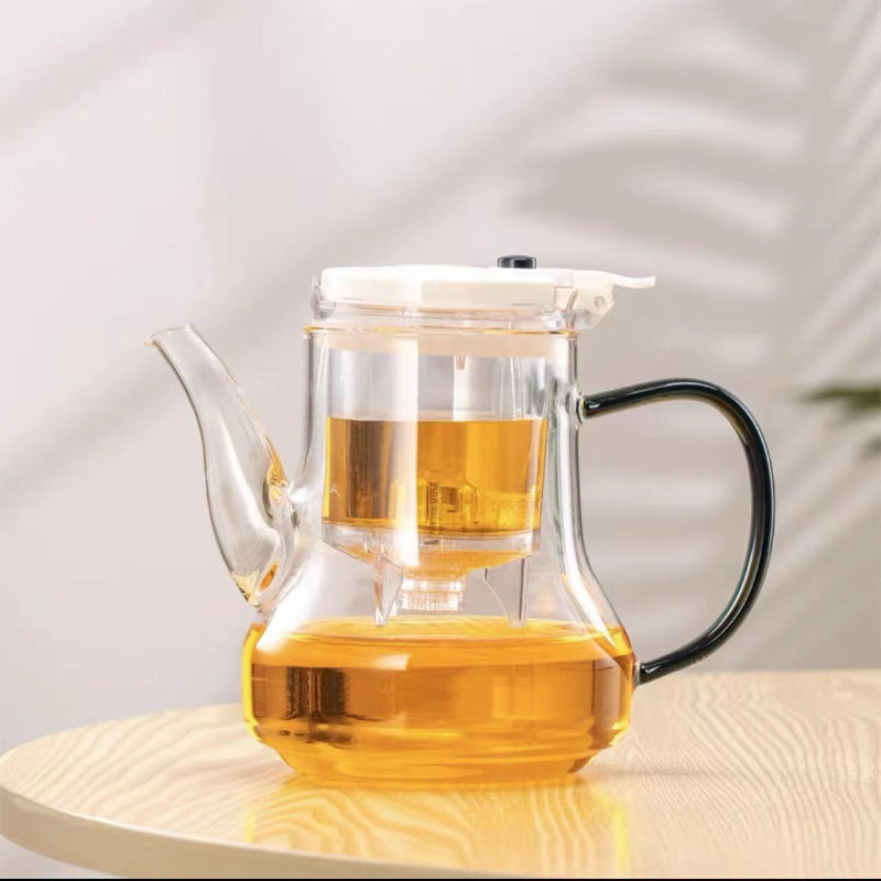 Teapot with built-in tea infuser and water separation filter – loose leaf tea brewer