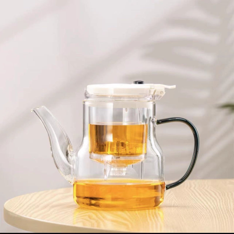 Teapot with built-in tea infuser and water separation filter – loose leaf tea brewer